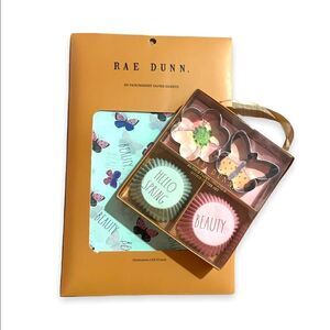 NWT 2022 Rae Dunn Spring Butterfly Beauty Baking Cups Cookie Cutters & Parchment